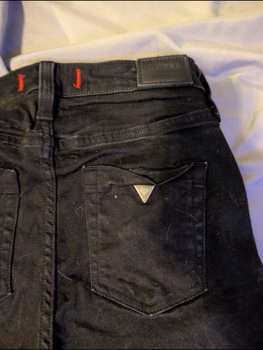 GUESS Black Slim Women's Jeans with Signature Triangle Logo